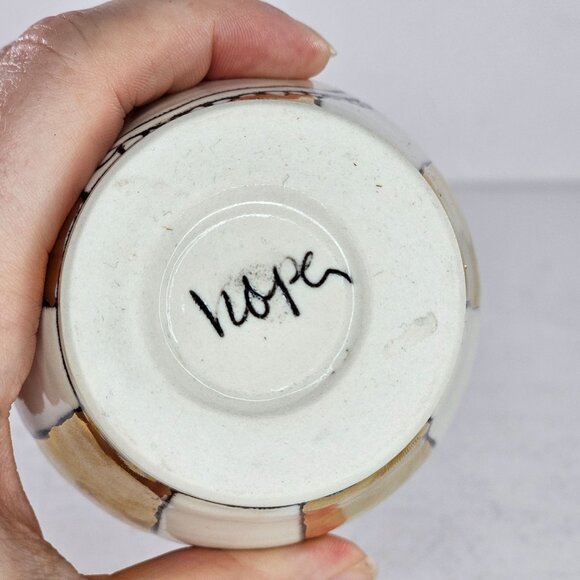 Hope + Mary Miniature Woodland Gold Vase With Fox Design & Gold Stripes - Picture 6 of 8